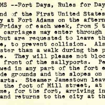 Fort Adams: Rules for Day, June. 1887