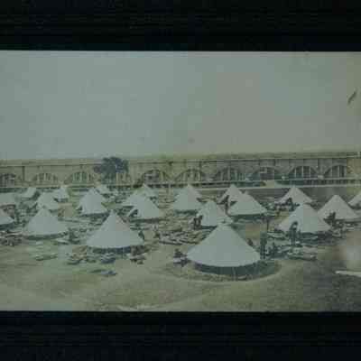 Tents inside Fort Adams