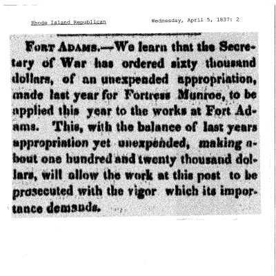 1837 RI Republican Appropriation for Fort Monroe to Fort Adams.pdf