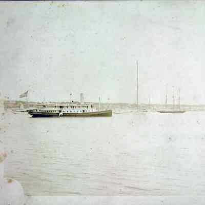 Harbor scene with yachts