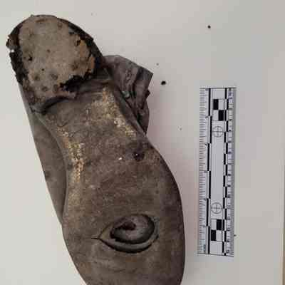 Old shoe from sole side