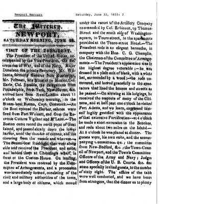 1833 NM Visit of President Jackson