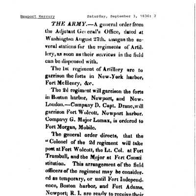 1836 NM Garrison for Fort Wolcott