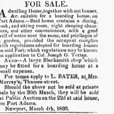 1830 Boarding House at Fort Adams