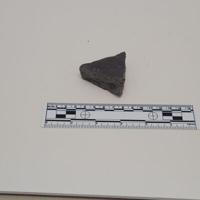 Clay pipe fragment. NW Bastion 8/4/76