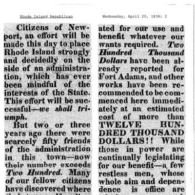 1836 RI Republican FA and the election of 1836