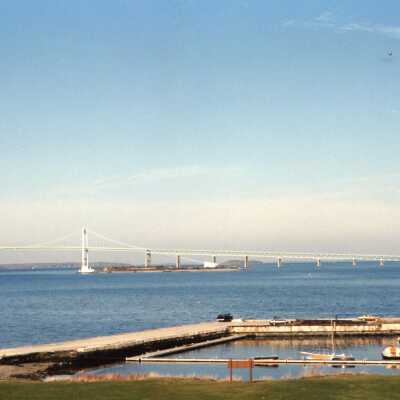 North Lawn Looking at Newport Bridge Nov 1993