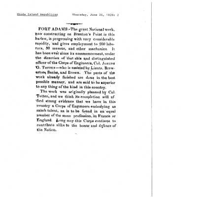 1828 RI Republican National Work on Brenton Point
