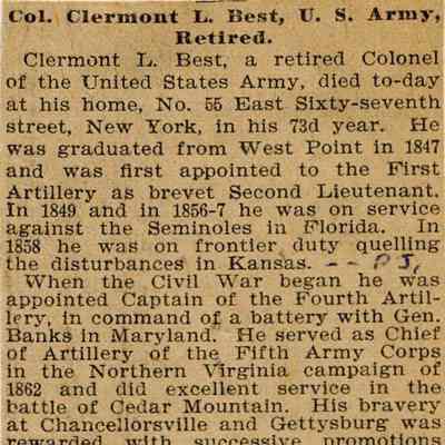 Fort Adams: Col. Clermont L. Best, U. S. Army, Retired