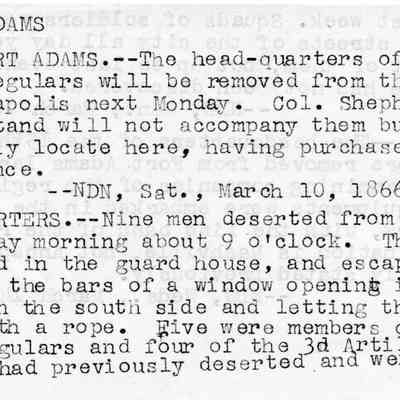 Fort Adams: March. 10, 1866