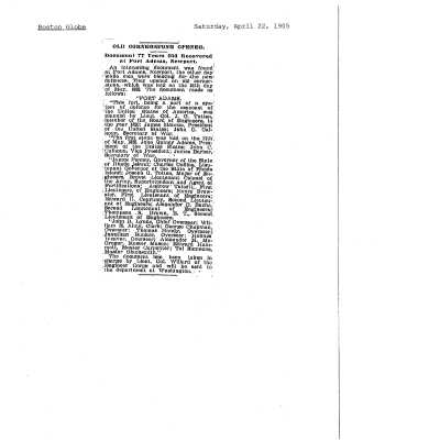 1905 Boston Globe Finding Old Cornerstone