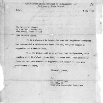 Notice of Certificate of Award - Carbine Rack