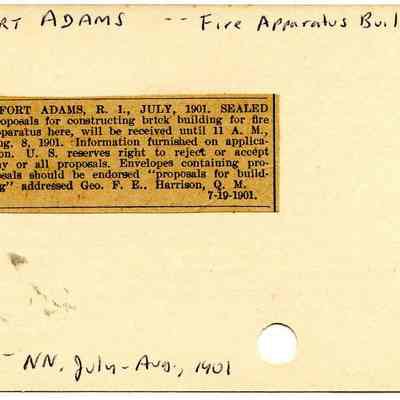 Fort Adams: Augst. 19, 1901