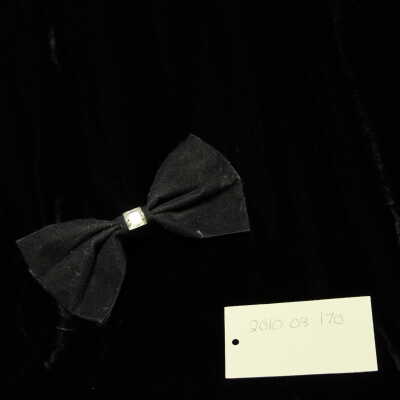 Costume - bowtie, black clear crystal