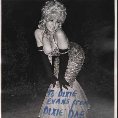 Photo - Dixie Dae, B&W signed "to Dixie Evans" on front