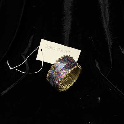 Costume - Jewelry - bracelet, gold multicolor sequin