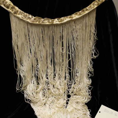 costume - panel skirt, cream - fringe with sequin belt