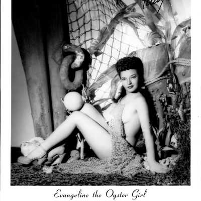 Photo - Evangeline the Oyster Girl - B&W - Signed to Dixie