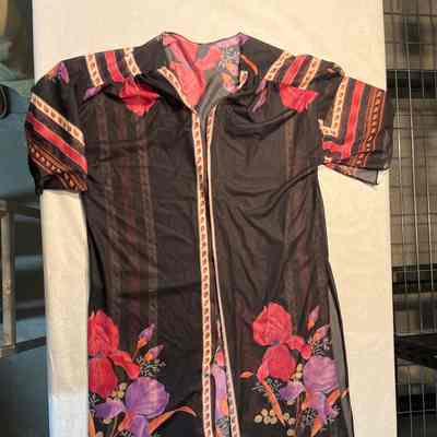 Costume, robe, black, floral pattern