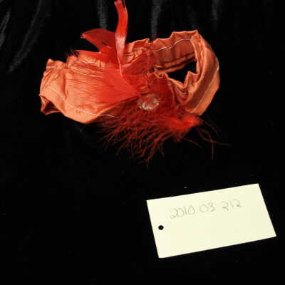 Costume - garter-coral-feather & crystal detail
