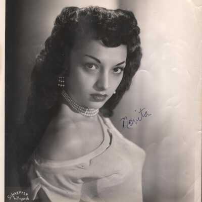 Photo - Novita B&W Headshot signed on front and back