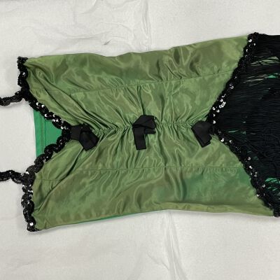 Costume - Yvette Paris Green Dress w/ Black Fringe