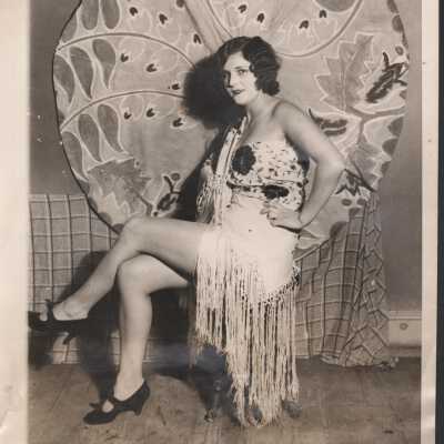 Photo - Jackie Matthews- wearing piano shawl as dressed for " Greenwich Village Revel"