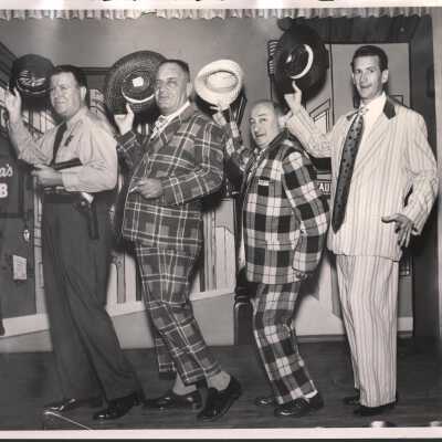 Photo - Louis Prima's 500 Club, 4 male comics posing "Las Vegas 1956 Silver Slipper" "