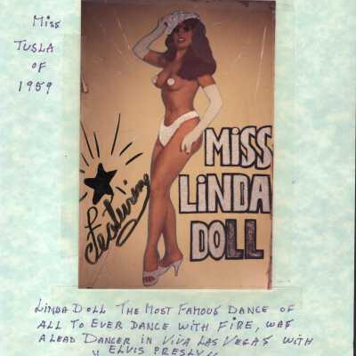 Photo taped to paper-Image of Linda Doll