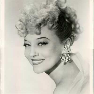Photo - Sally Rand-Glossy Paper-head shot-hair in up-do-B&W