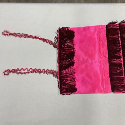 Costume - Yvette Paris Pink Dress w/ Black Fringe