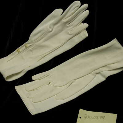 Costume - Gloves white elbow length w/ pearl buttons