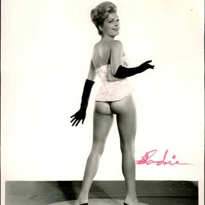Photo - Sadie-B&W-Corset-Black Gloves-Black Heels
