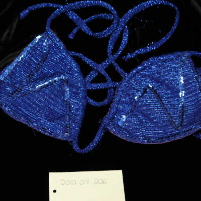 Costume - bra - blue metallic w/ sequins