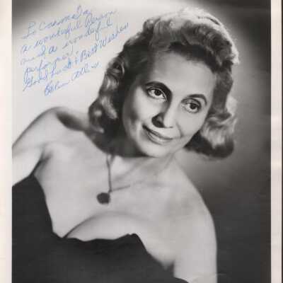 Photo - Elyn Alyr , B&W Headshot signed to Carmela on front wtih blue ink