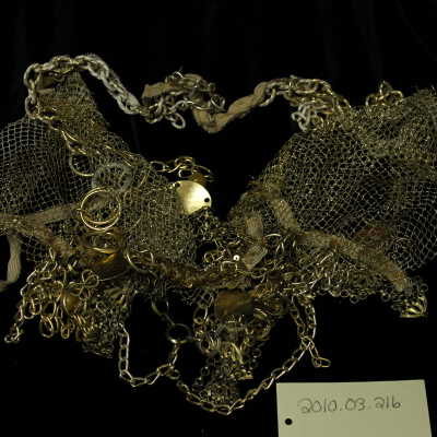 Costume - bra-gold-mesh w/ chains & sequins