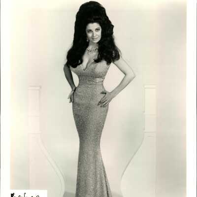 Photo - Tempest Storm-gown and prop. Maurice Seymour. B&W