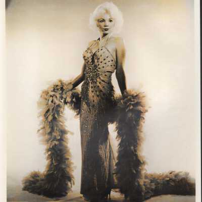 Photo - B+W-Galatea- gown & boa, Low Quality print