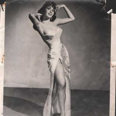 Photo - Sherry written on back, B&W gown "Bob Corash Agency, 417 Empire bldg, Denver CO" stamped on back