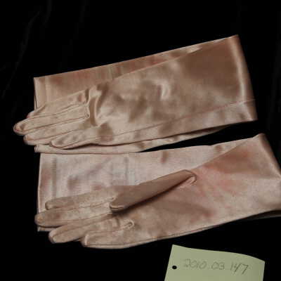 Costume - Gloves pink satin elbow length