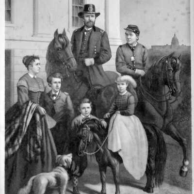 General Ulysses Grant and his Family Print by Frederic Schell