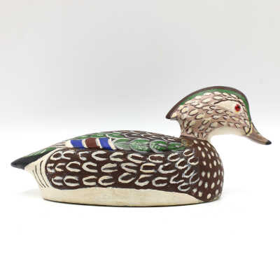 Miniature Decoy, Wood Duck Hen, Jack Rider (c. 1950)