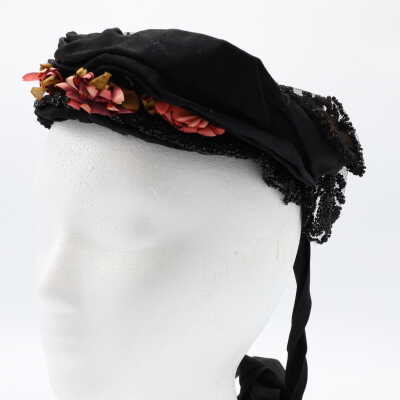 Black Silk Capote Bonnet