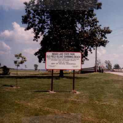 Old Field Island Swimming Beach Sign