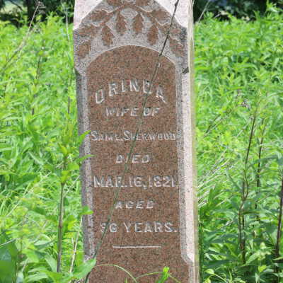 Inscription on opposite side of Samuel Sherwood's tombstone.