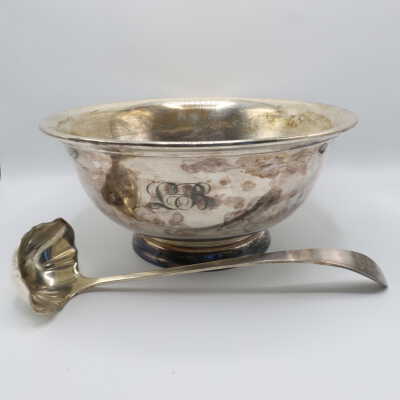 Silverplate Punchbowl with Ladle