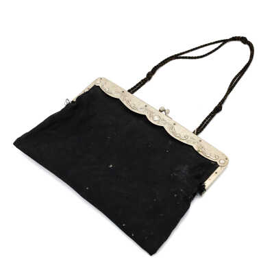 Black Clutch with Silver Clasps