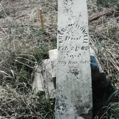 Nancy, Wife of Eber McDowell, Inscribed on the back of tombstone.