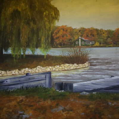 Green House on Loramie Lake Painting