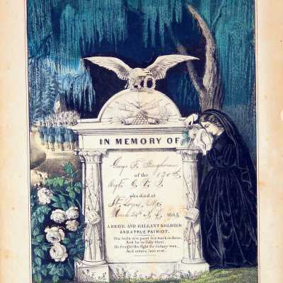 The Soldier's Grave Lithograph, Currier and Ives